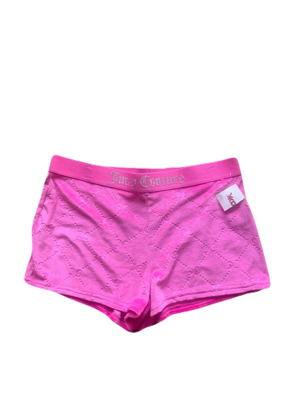 NWPT Juicy Couture Medium Bright Pink Soft Velour Sleep Lounge Shorts Cozy